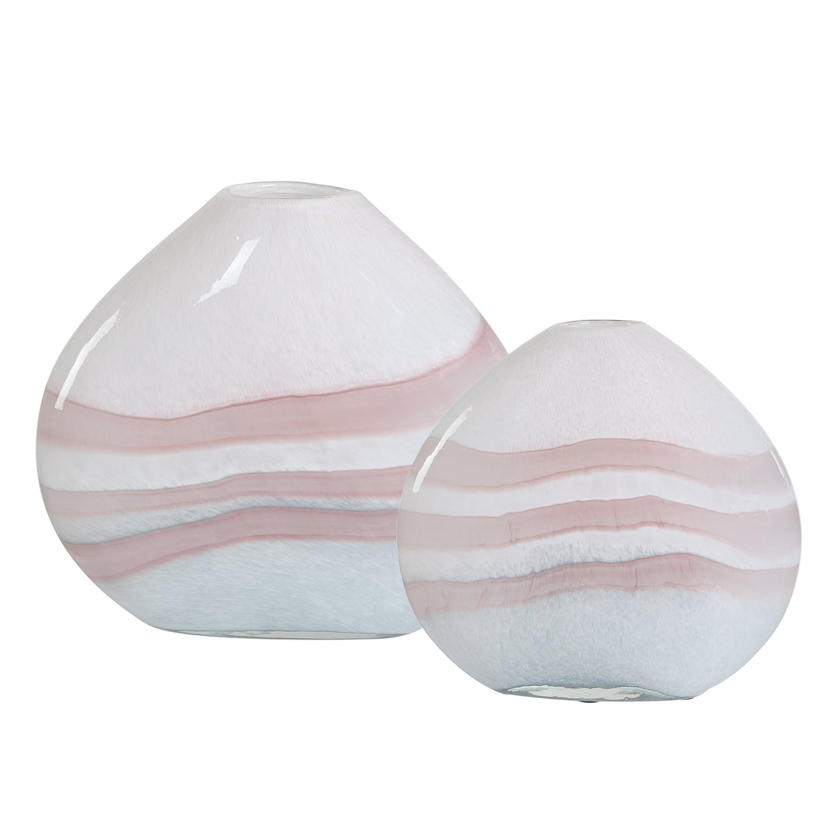 Blush Swirl Glass Vases, S/2 Vases and Jars| Uttermost
