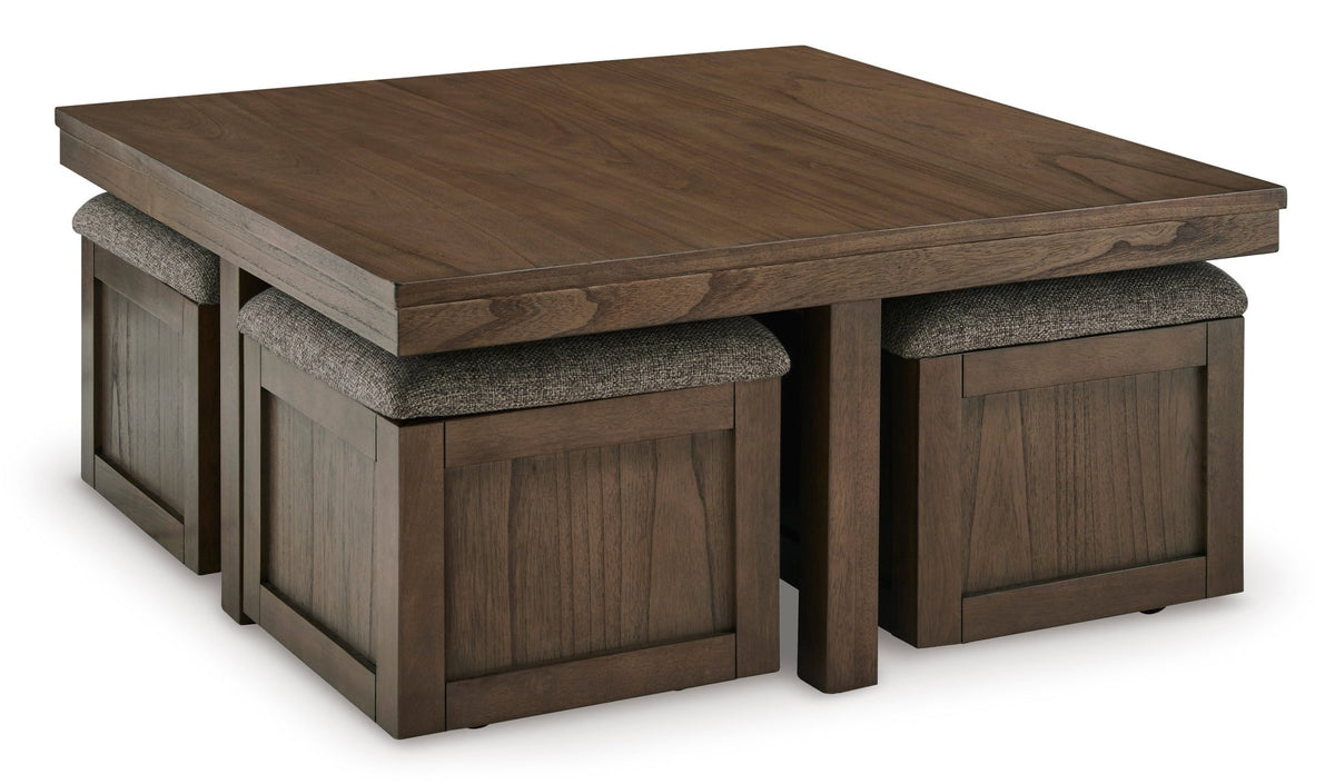 Boardernest Coffee Table with 4 Stools Table Sets| Ashley Homestore