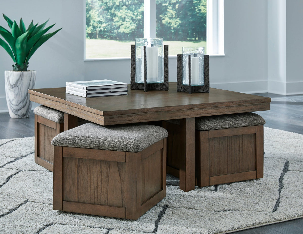 Boardernest Coffee Table with 4 Stools Table Sets| Ashley Homestore