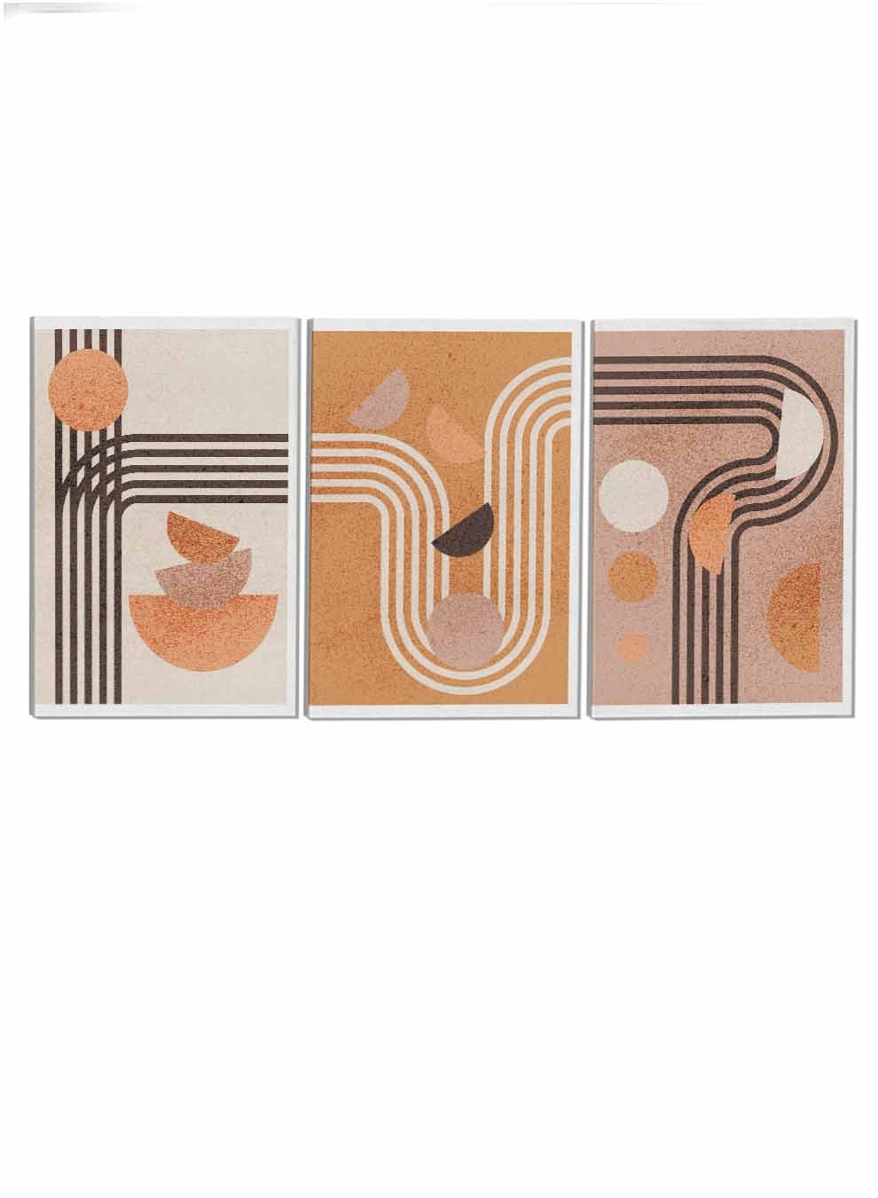 Boho Aesthetic Terracotta Abstract Paintings(set of 3) Paintings & Pictures| LOWHA