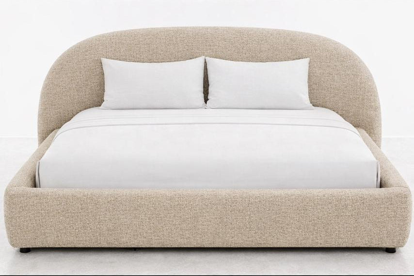 Boho Beige Tweed King bed Beds| Roots Furniture