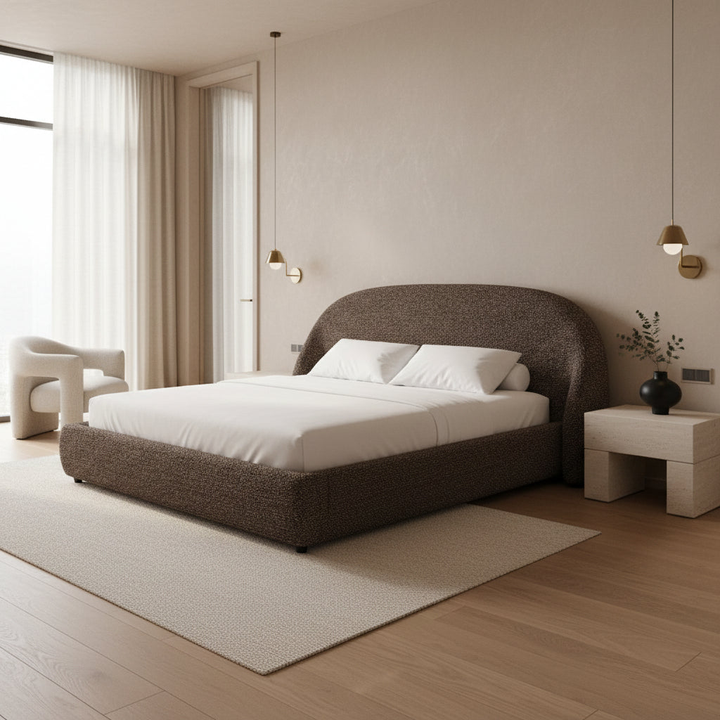 Boho Brown Tweed Full bed Beds| Roots Furniture
