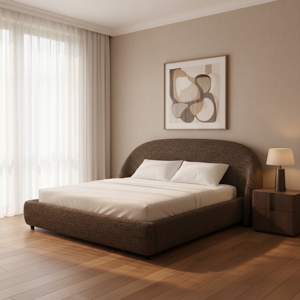 Boho Brown Tweed Single bed 120 cm matress Beds| Roots Furniture