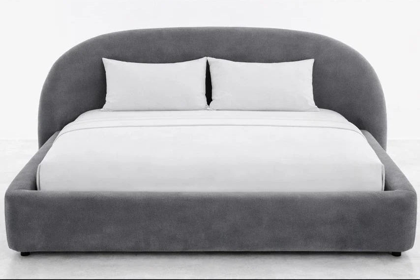Boho Grey Velvet Full bed Beds| Roots Furniture