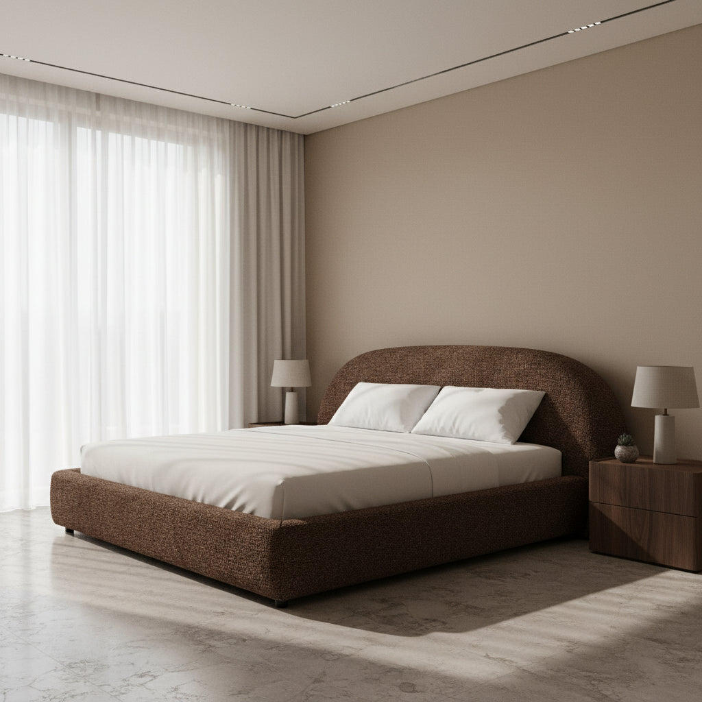 Boho Pumpkin Tweed King bed 180 cm matress Beds| Roots Furniture