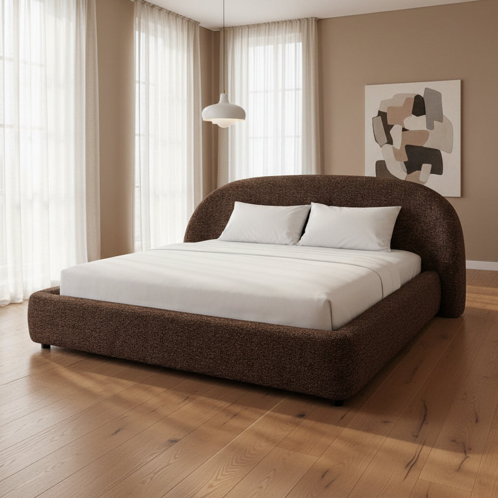 Boho Pumpkin Tweed Qeen bed Beds| Roots Furniture