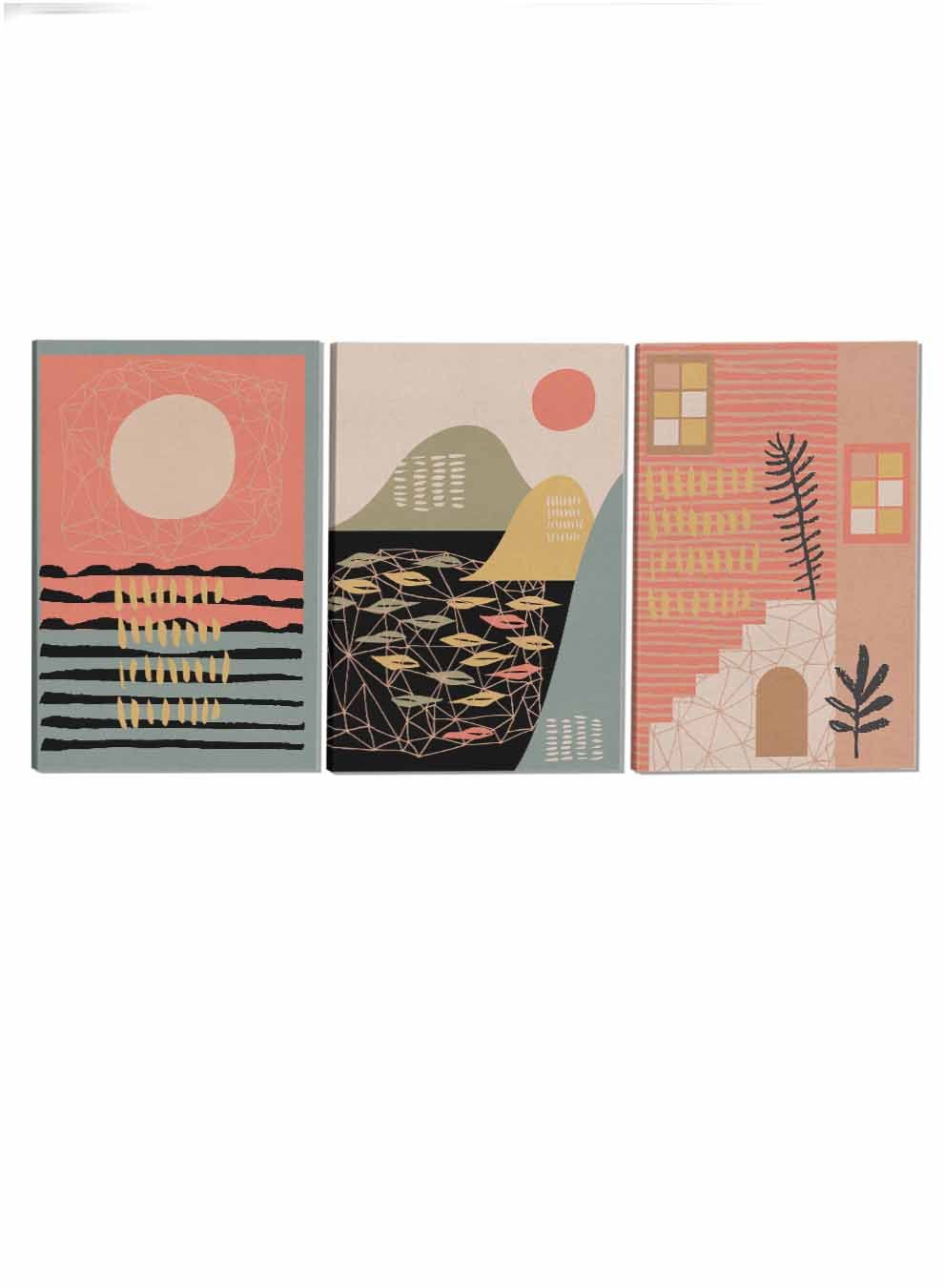 Boho Style Abstract Paintings(set of 3) Paintings & Pictures| LOWHA