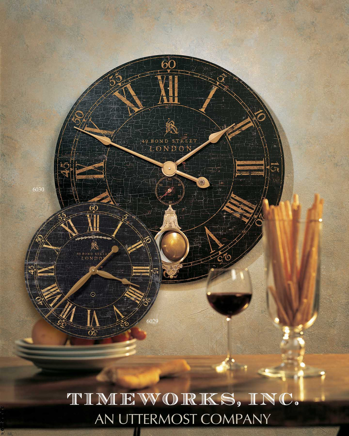 Bond Street 18" Wall Clock Clocks| Uttermost