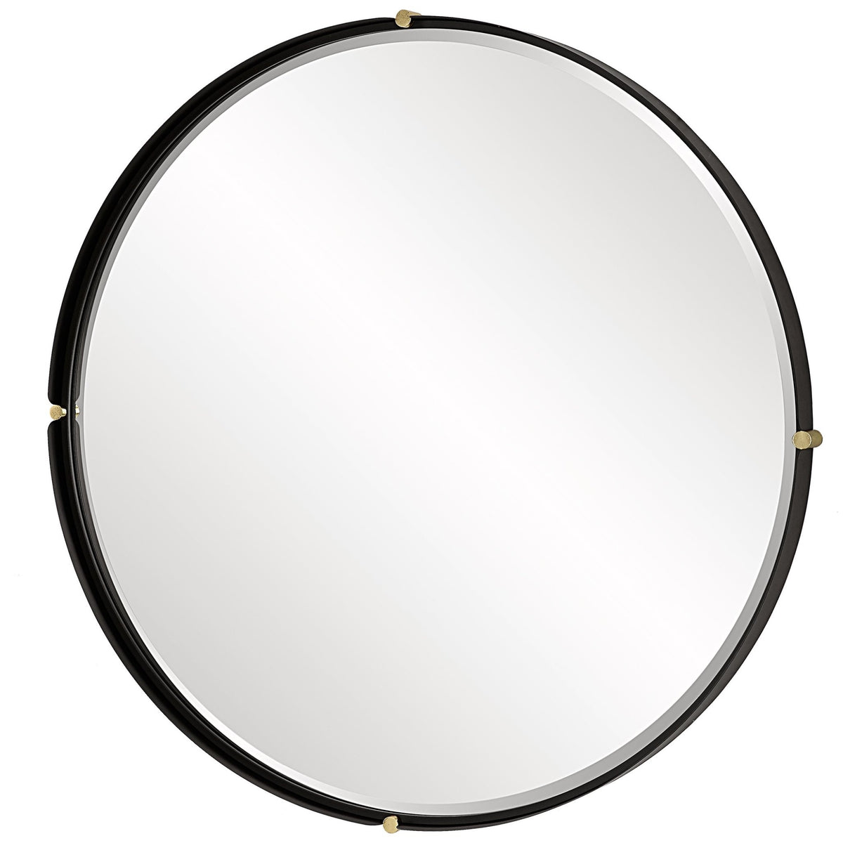 Bonded Round Black Mirror Table Decors| Uttermost