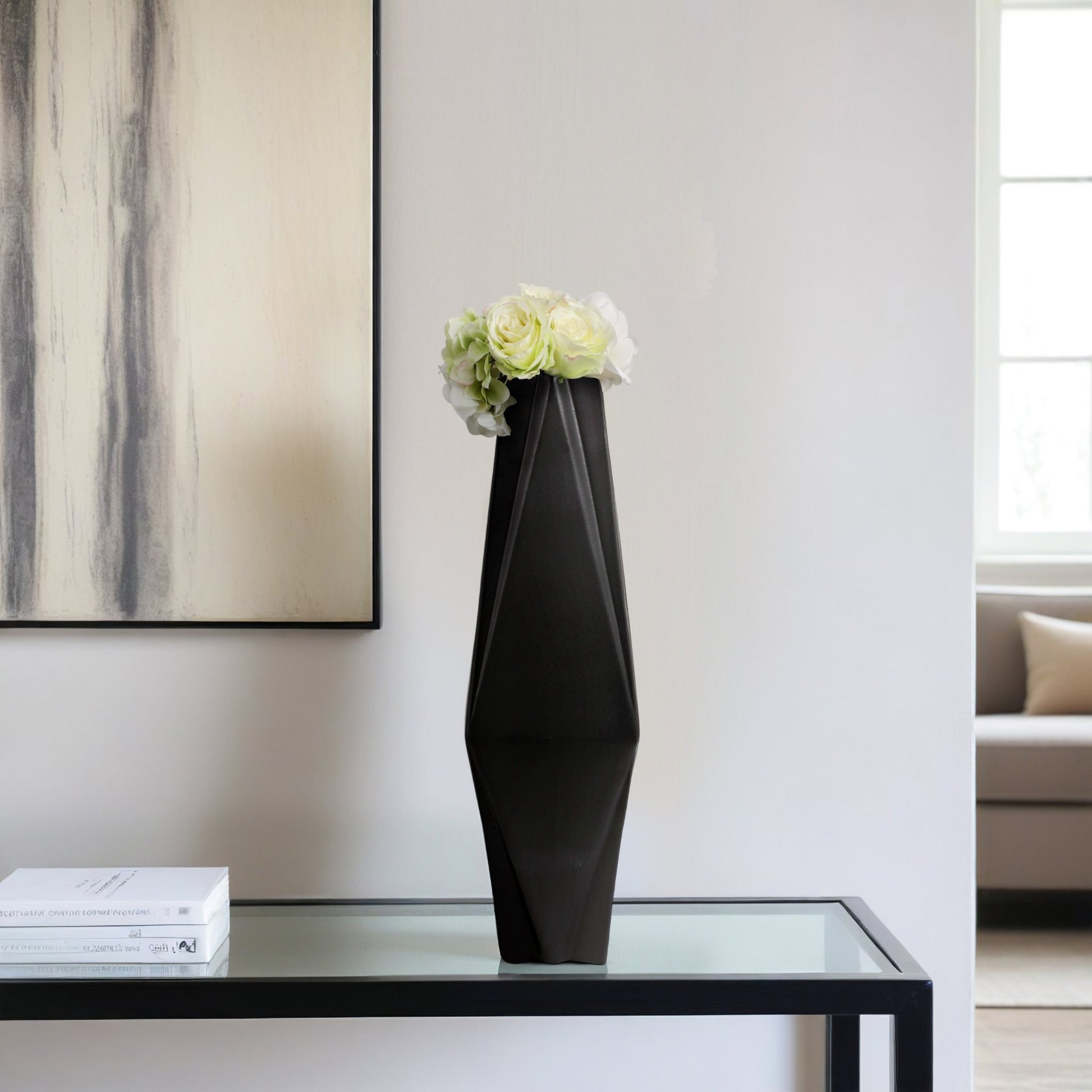 Bonney Black Cer Vase Vases and Jars| Sagebrook Home