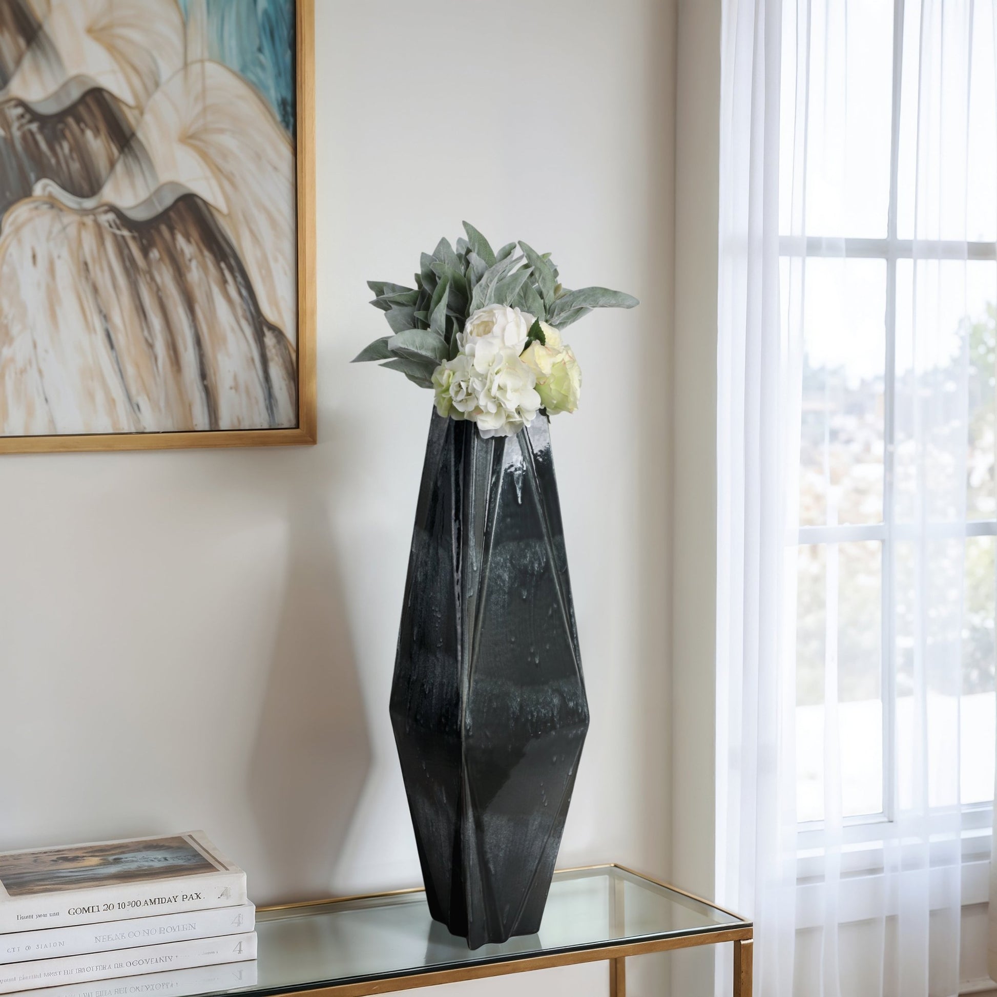 Bonney Grey Cer Vase Vases and Jars| Sagebrook Home