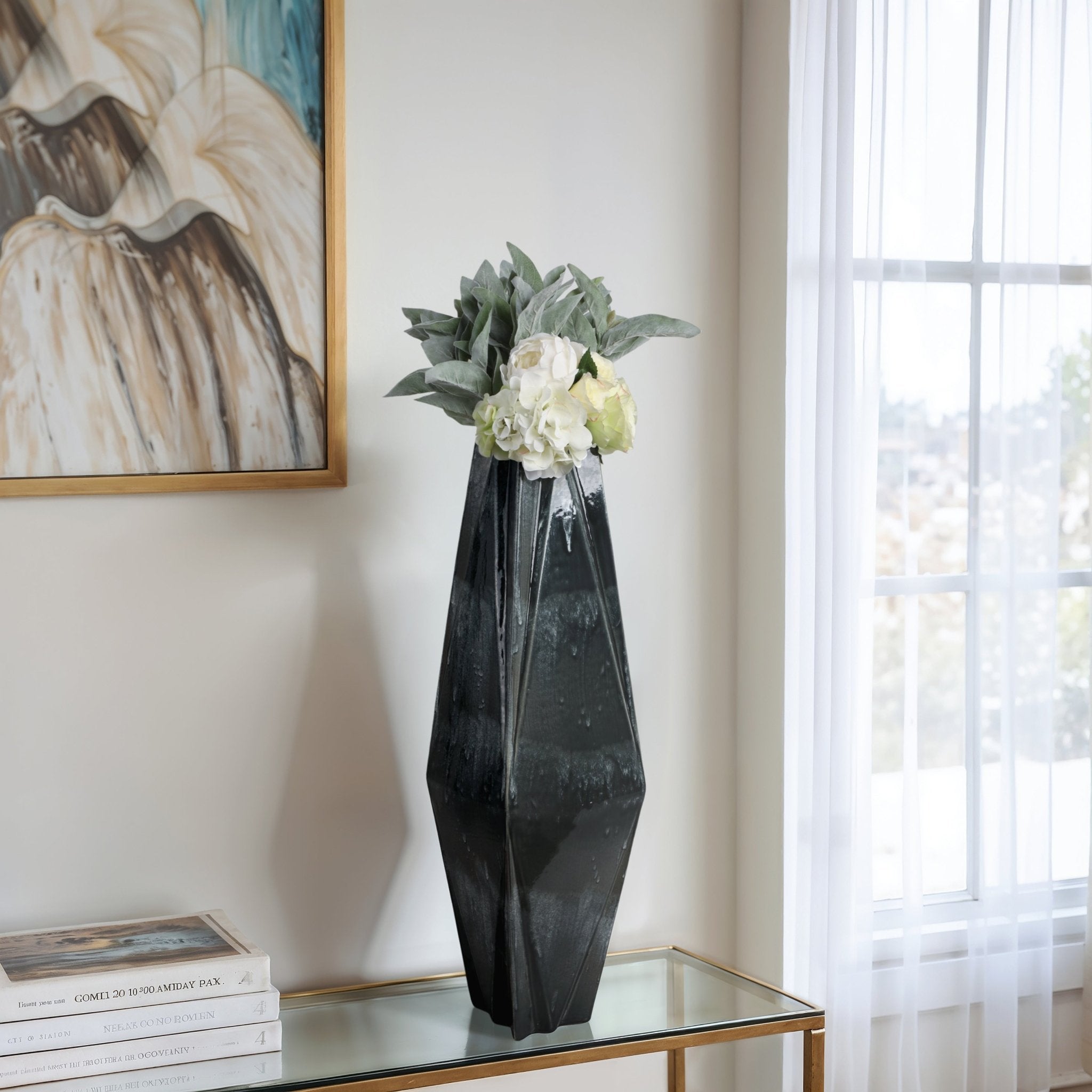 Bonney Grey Cer Vase Vases and Jars| Sagebrook Home