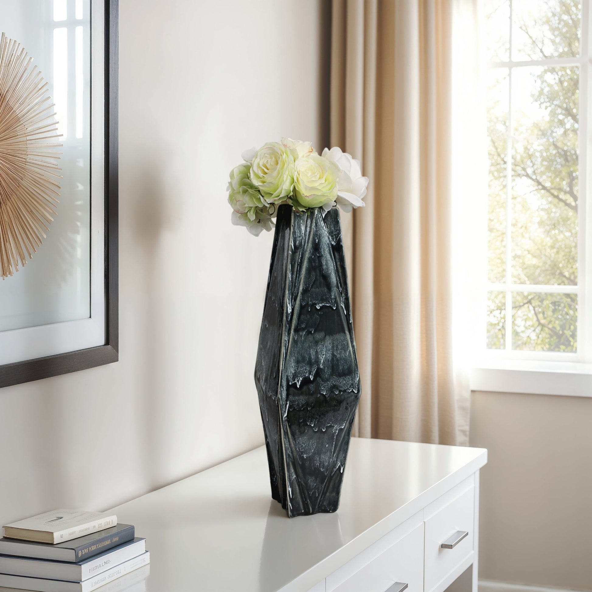 Bonney Grey Cer Vase Vases and Jars| Sagebrook Home