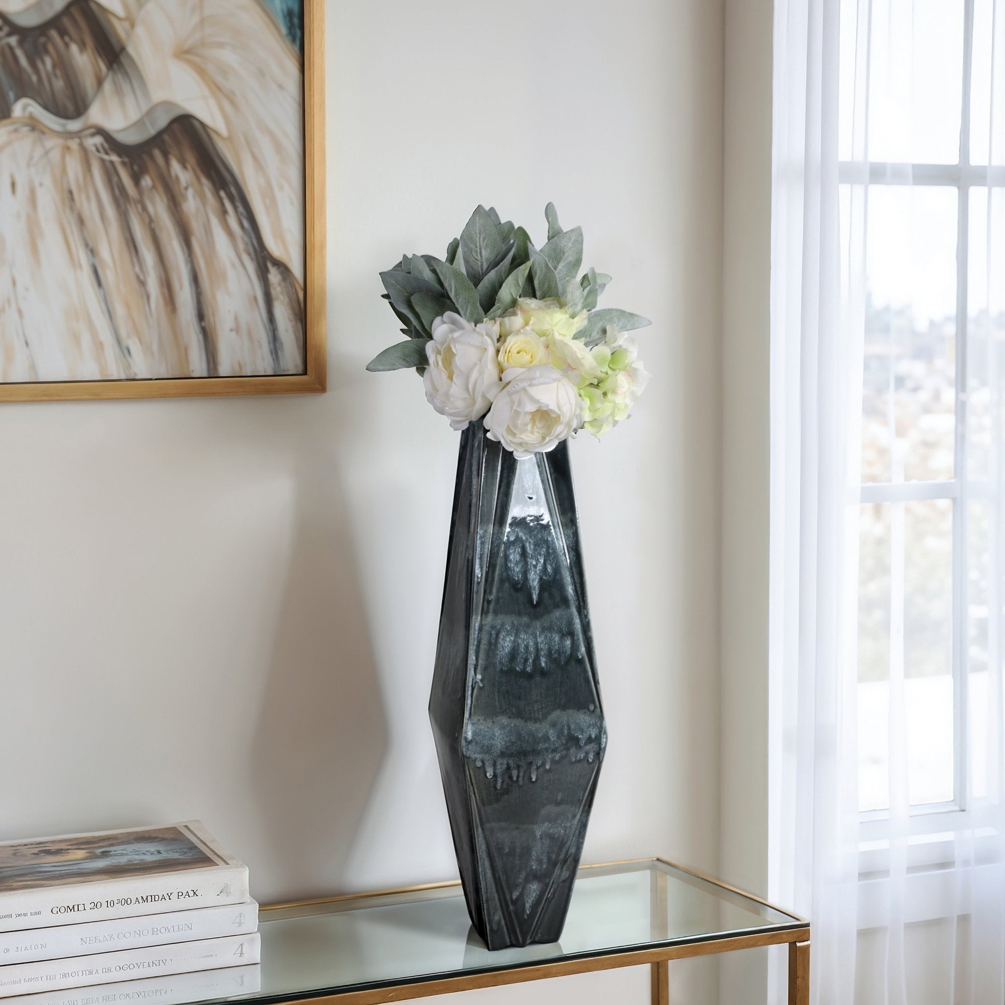 Bonney Grey Cer Vase Vases and Jars| Sagebrook Home