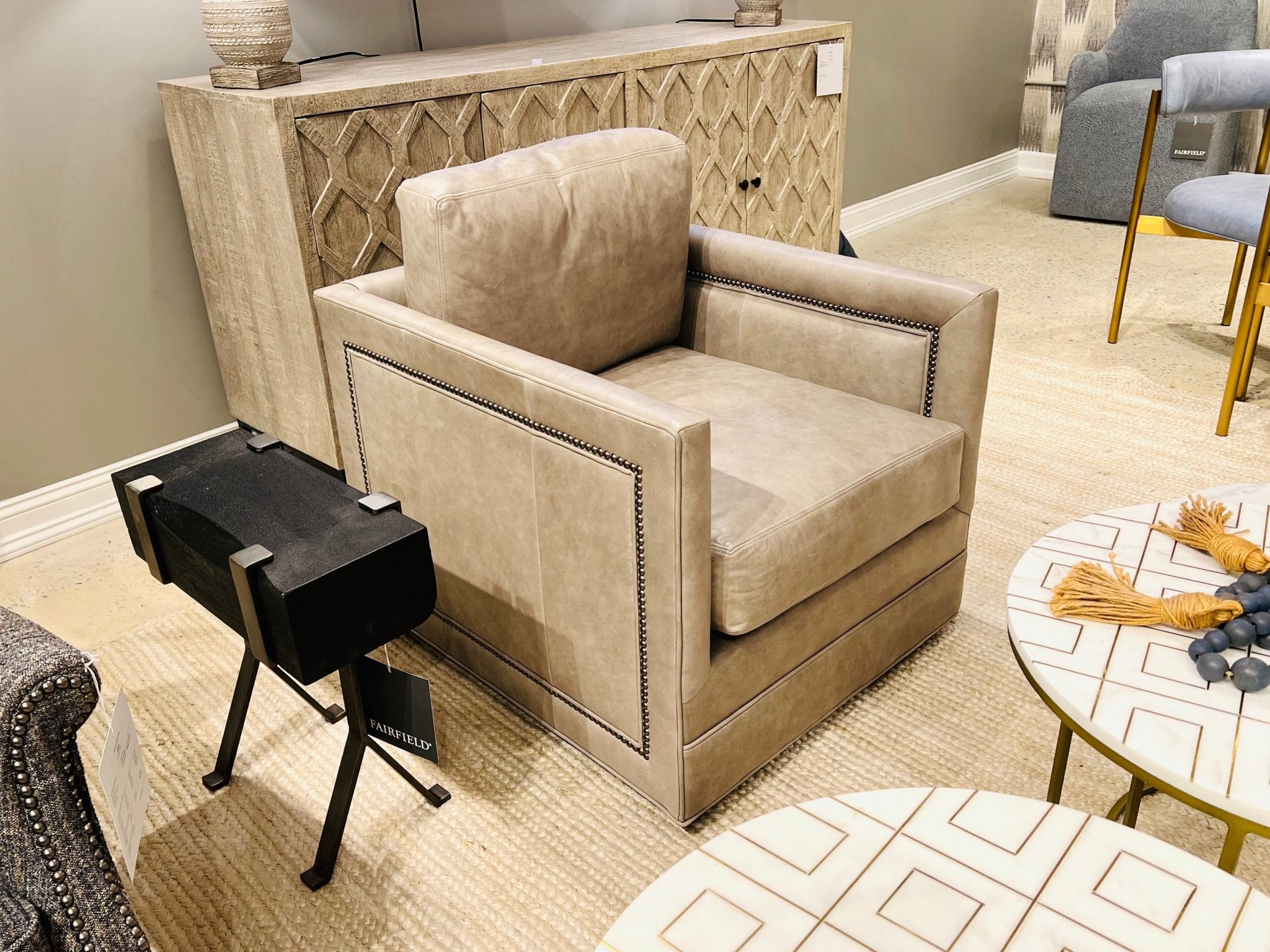 Border Track Arm Swivel Chair Chairs| Fairfield Chair
