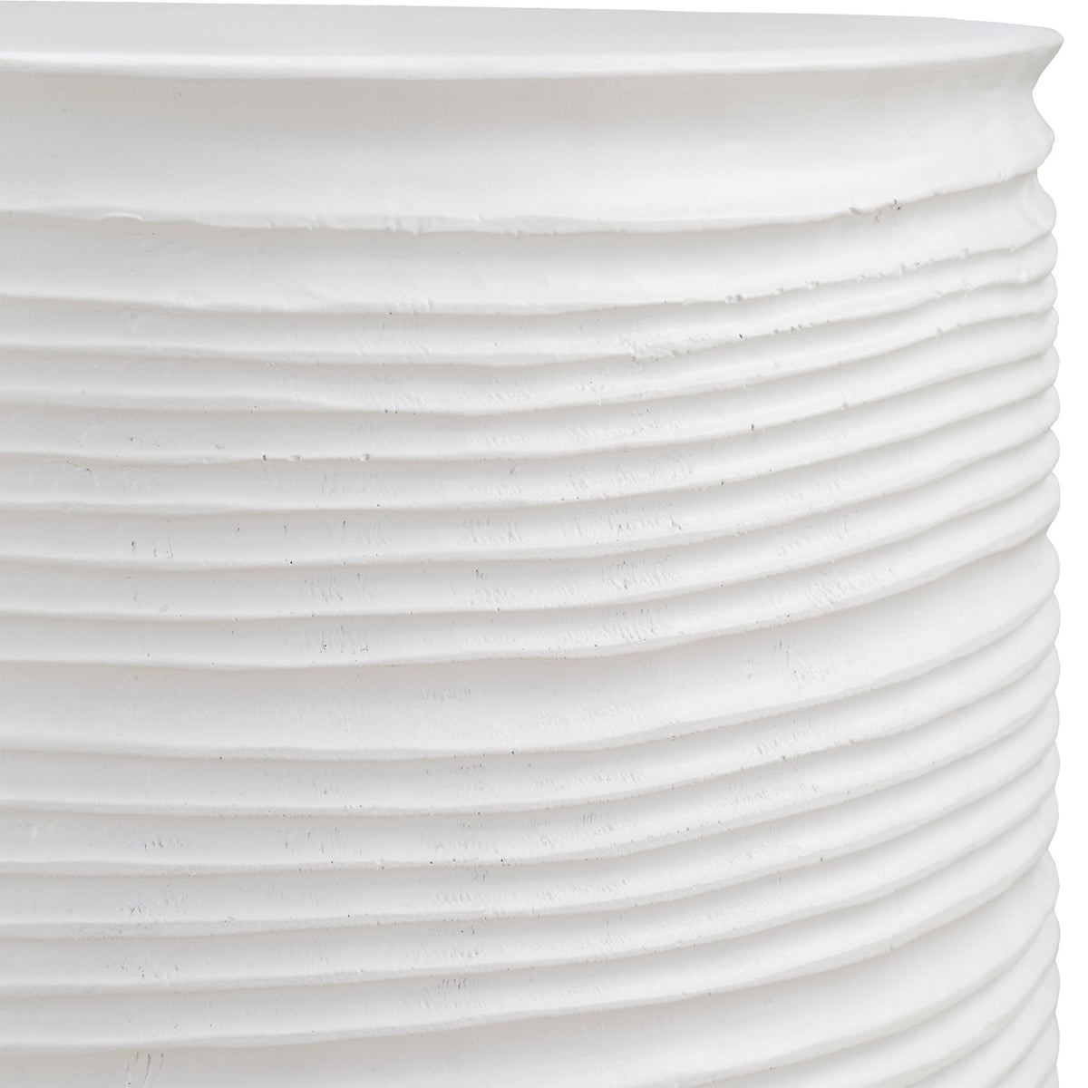 Borderline White Drum Table Accent & End Tables| Uttermost