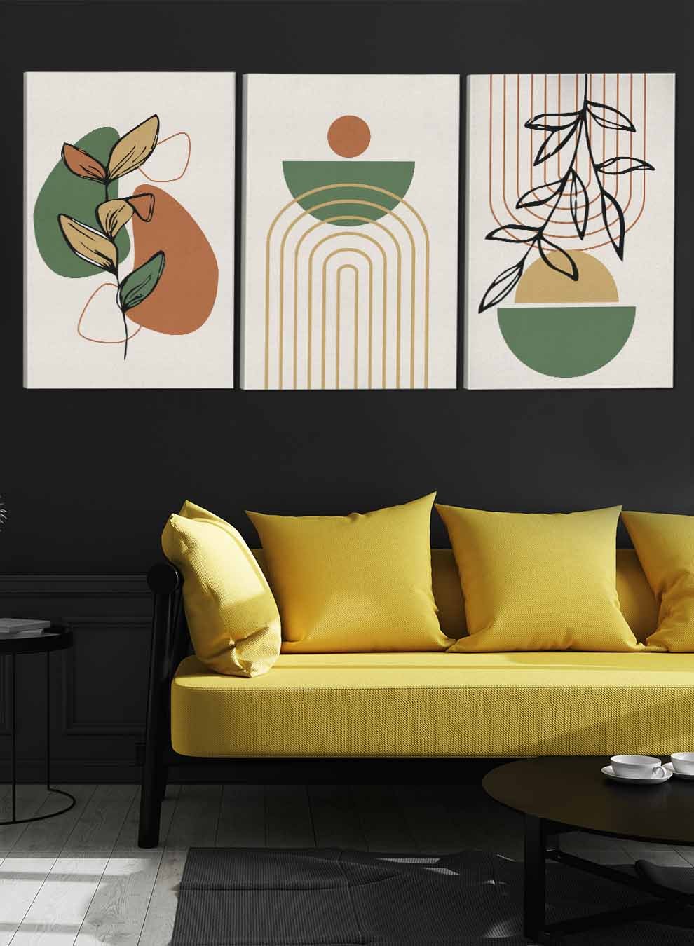 Botanical Abstract Paintings(set of 3) Paintings & Pictures| LOWHA