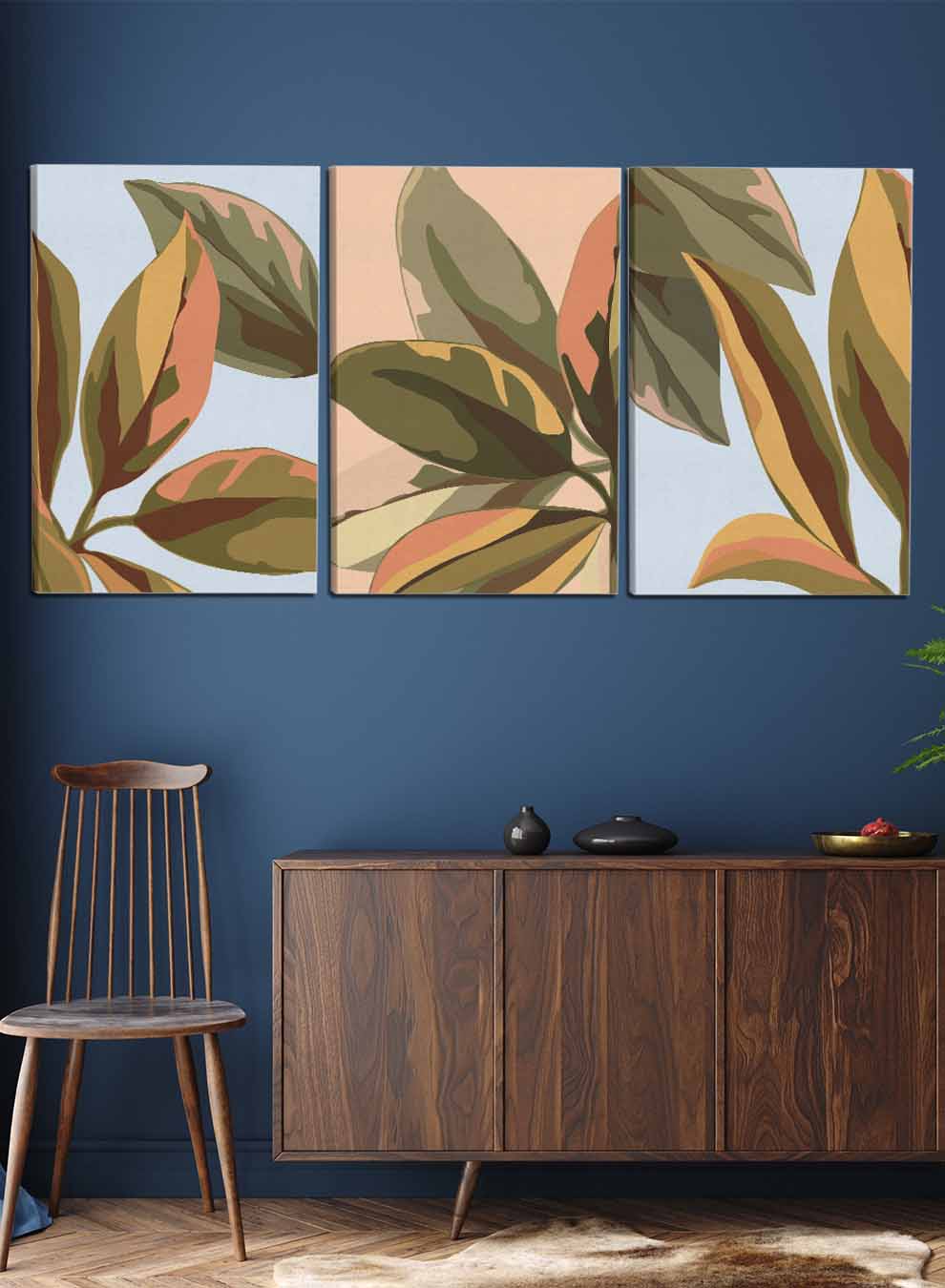 Botanical Large Leaves Paintings(set of 3) Paintings & Pictures| LOWHA