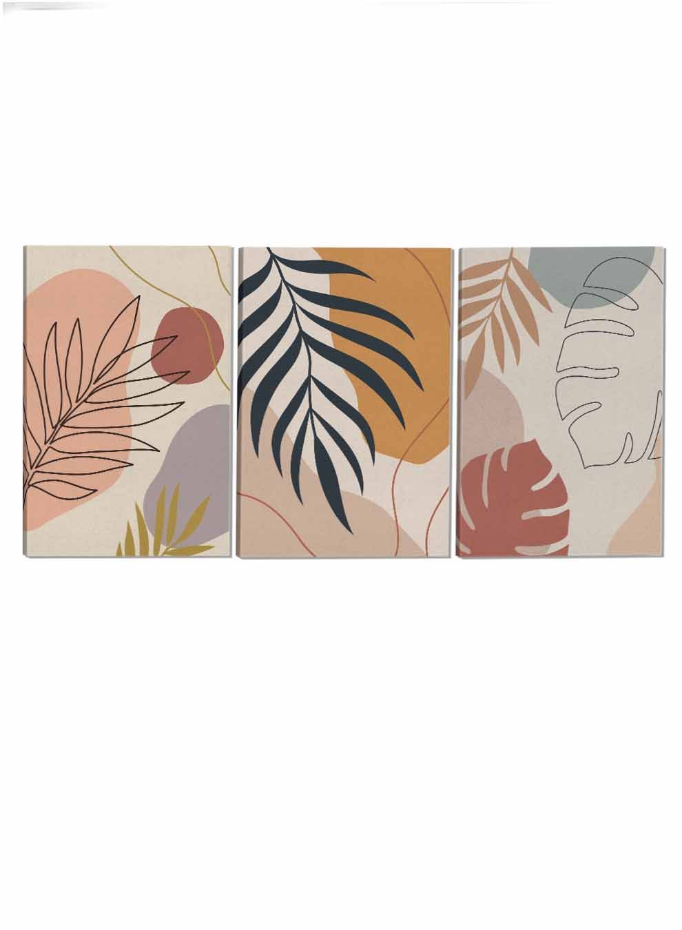 Botanical Leaves Lines Paintings(set of 3) Paintings & Pictures| LOWHA