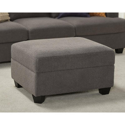 Boucle and Malaysian Wood Pouf By Alhome - 80x60x45 cm - 11011376 - Al Rugaib Furniture