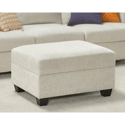Boucle and Malaysian Wood Pouf By Alhome - 80x60x45 cm - 11011376 - Al Rugaib Furniture