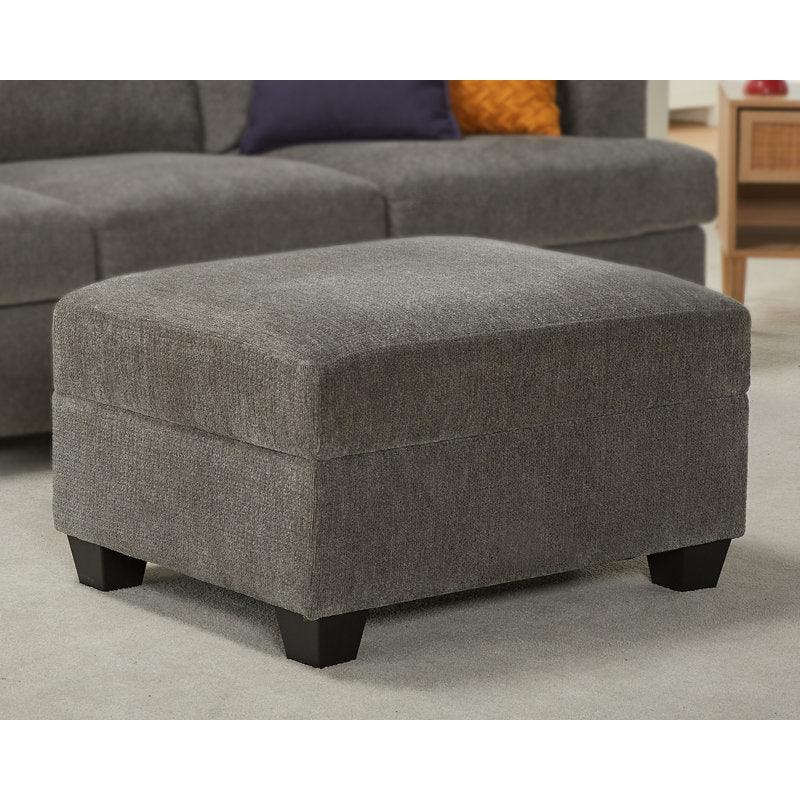 Boucle and Malaysian Wood Pouf By Alhome - 80x60x45 cm - 11011376 - Al Rugaib Furniture