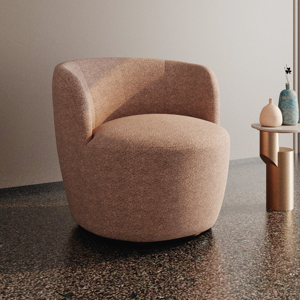 Boucle and Swedish Wood Arm Chair By Alhome - 80x85x85 cm Chairs| Alhome