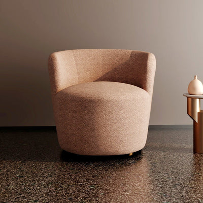 Boucle and Swedish Wood Arm Chair By Alhome - 80x85x85 cm - a - Al Rugaib Furniture