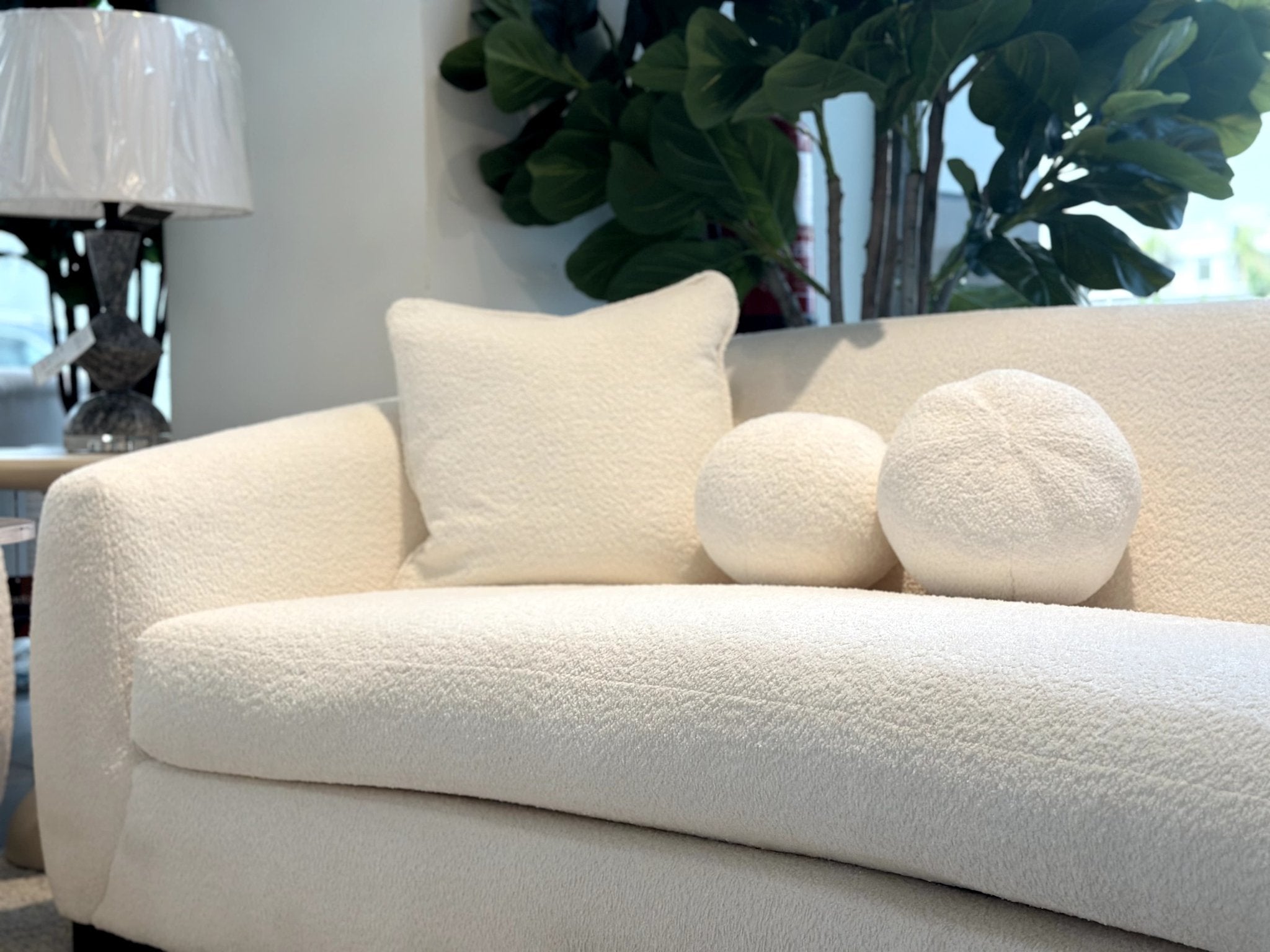 Bouclé Beige Set + Free Accent table Living Room Sets| Roots Furniture