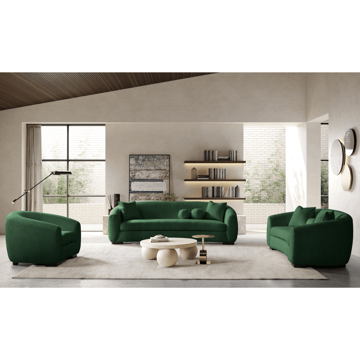 Bouclé Living room Set - Dark Slate Gray