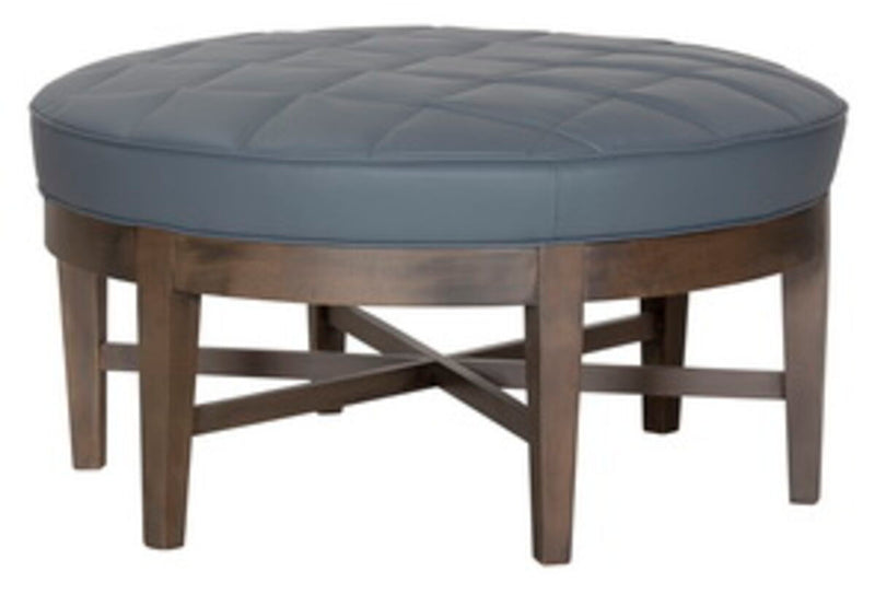 Box Quilted Round Ottoman - Al Rugaib Furniture