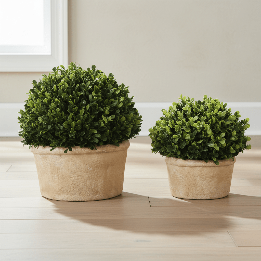 BOXWOOD NATURAL STYLE OVAL SHAPEL S/2 Plants| Crestview