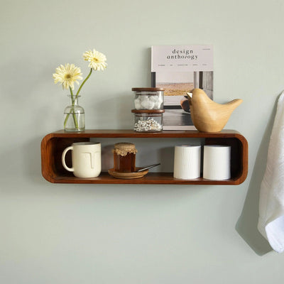 Boxy Wooden Wall Shelf - Al Rugaib Furniture