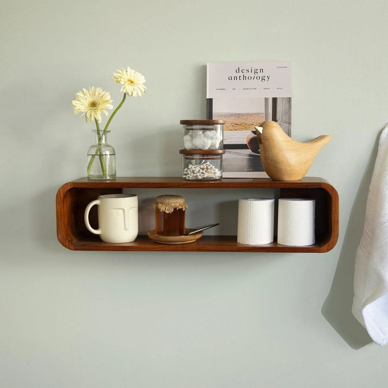 Boxy Wooden Wall Shelf - Al Rugaib Furniture