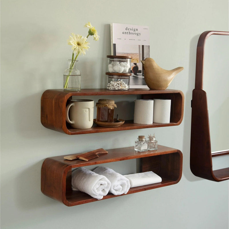 Boxy Wooden Wall Shelf - Al Rugaib Furniture