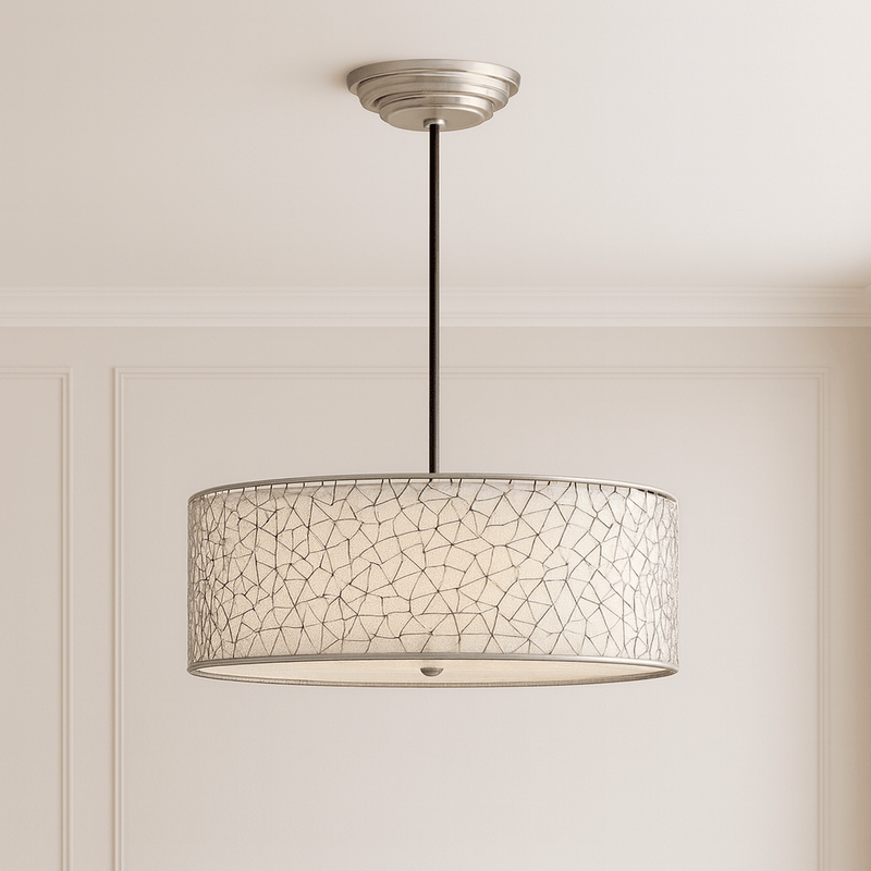 Brandon Silver, 3 Lt Pendant - Al Rugaib Furniture