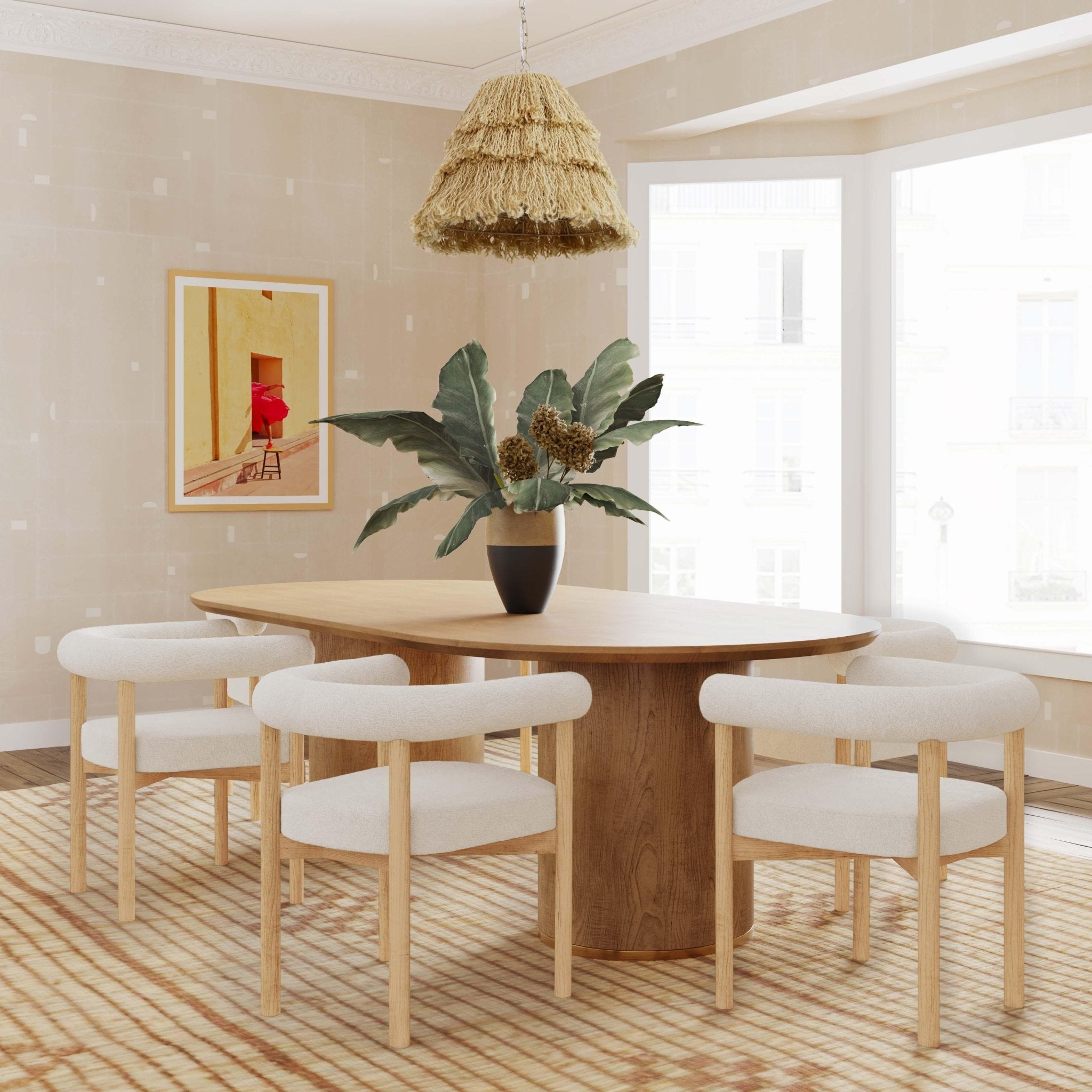 Brandy Natural Ash Wood Oval Dining Table Dining Tables| TOV