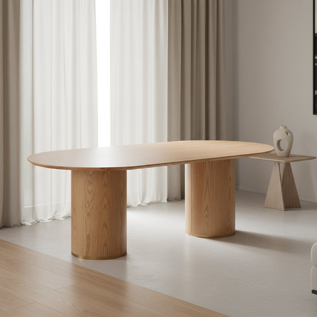 Brandy Natural Ash Wood Oval Dining Table Dining Tables| TOV