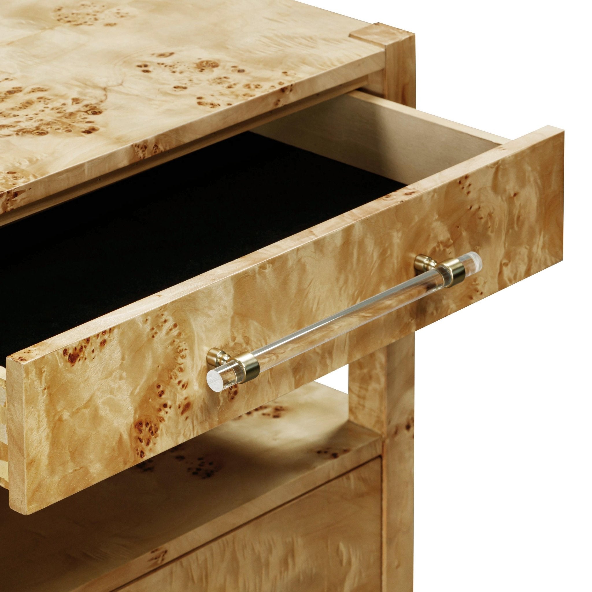 Brandyss Natural Burl Nightstand Nightstands| TOV