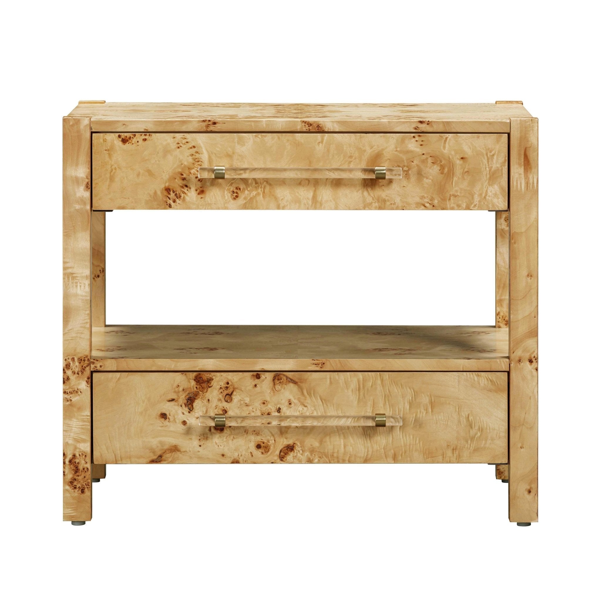 Brandyss Natural Burl Nightstand Nightstands| TOV