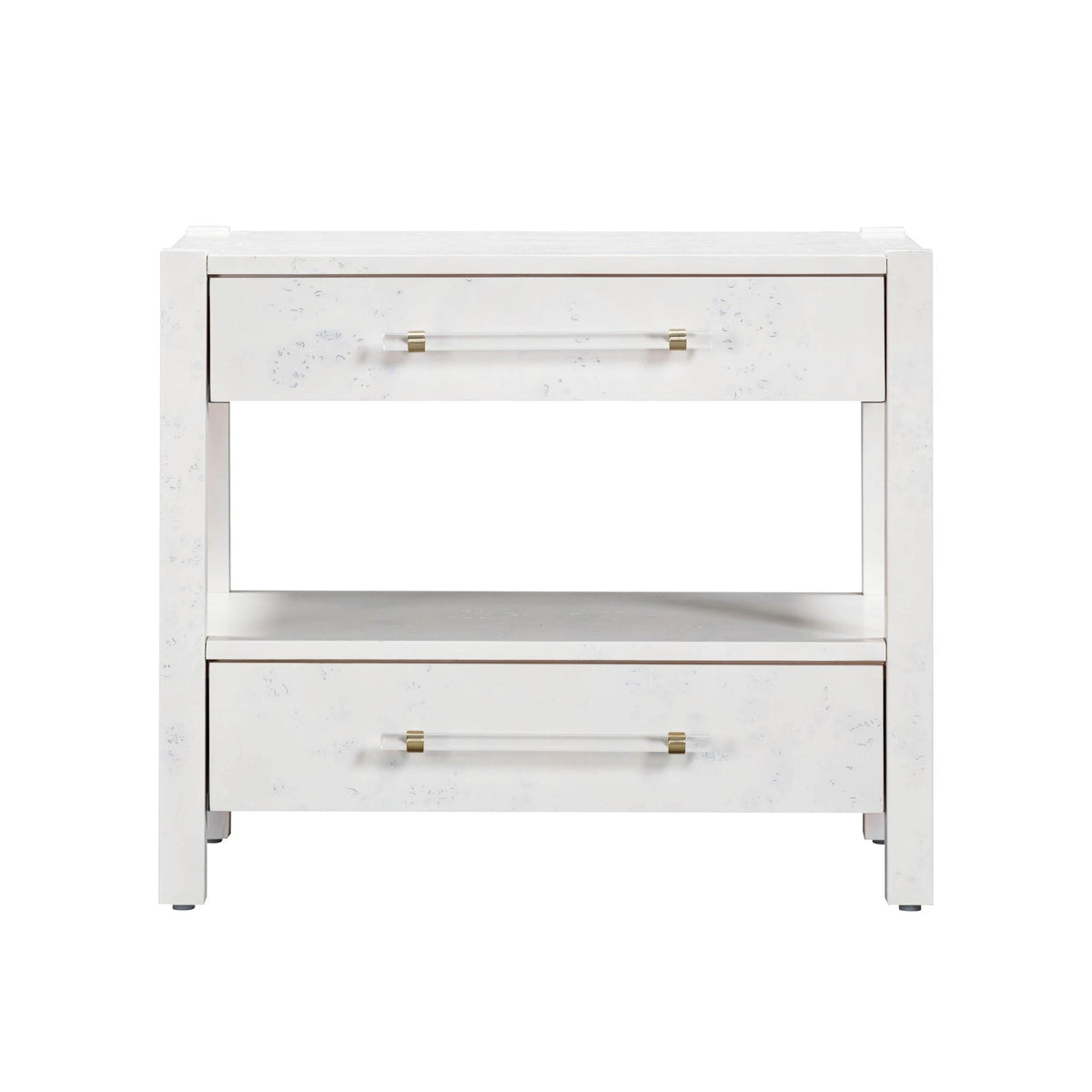 Brandyss White Burl Nightstand Nightstands| TOV