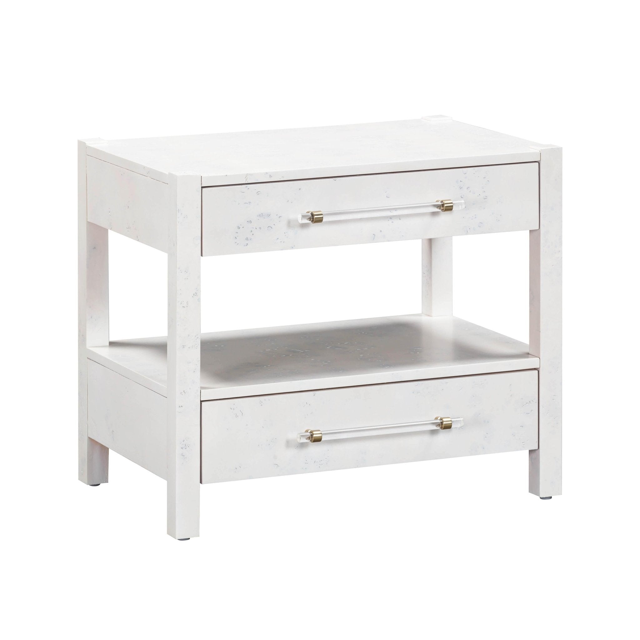 Brandyss White Burl Nightstand Nightstands| TOV