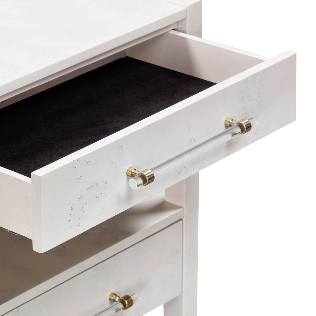 Brandyss White Burl Nightstand Nightstands| TOV
