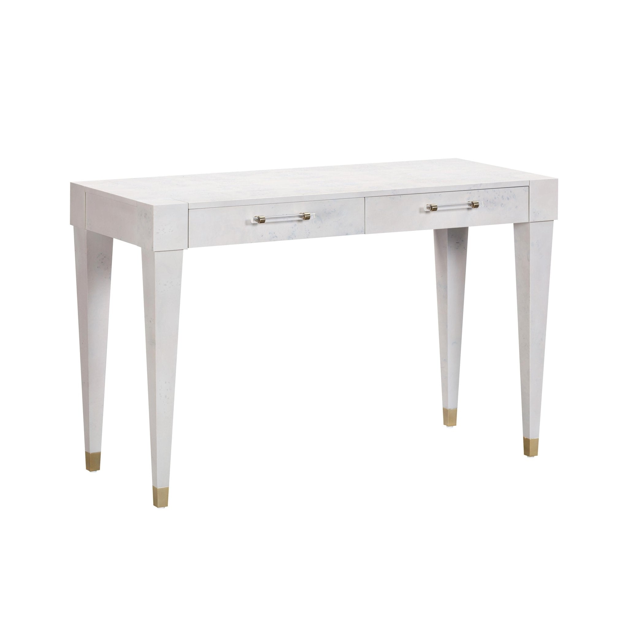 Brandyss White Burl Work Desk Desk| TOV
