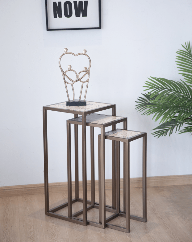 Brass Long Table Set of 3 Accent & End Tables| Crestview