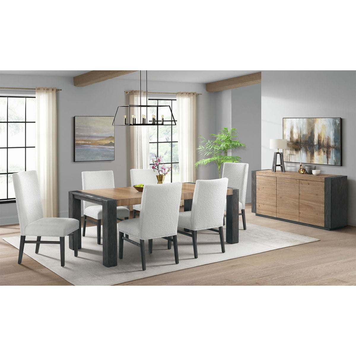 Breckenridge Dining Table with Oak Top in Black Dining Tables| ROOTS FURNITURE