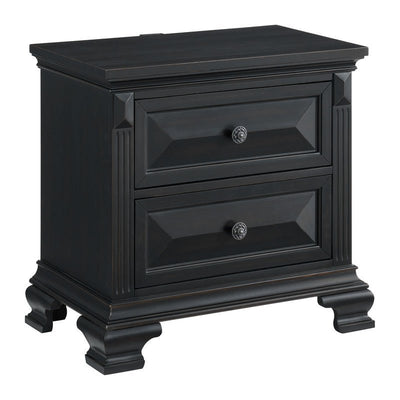 Bridgestone 2 - Drawer Nightstand with USB in Black - Al Rugaib Furniture