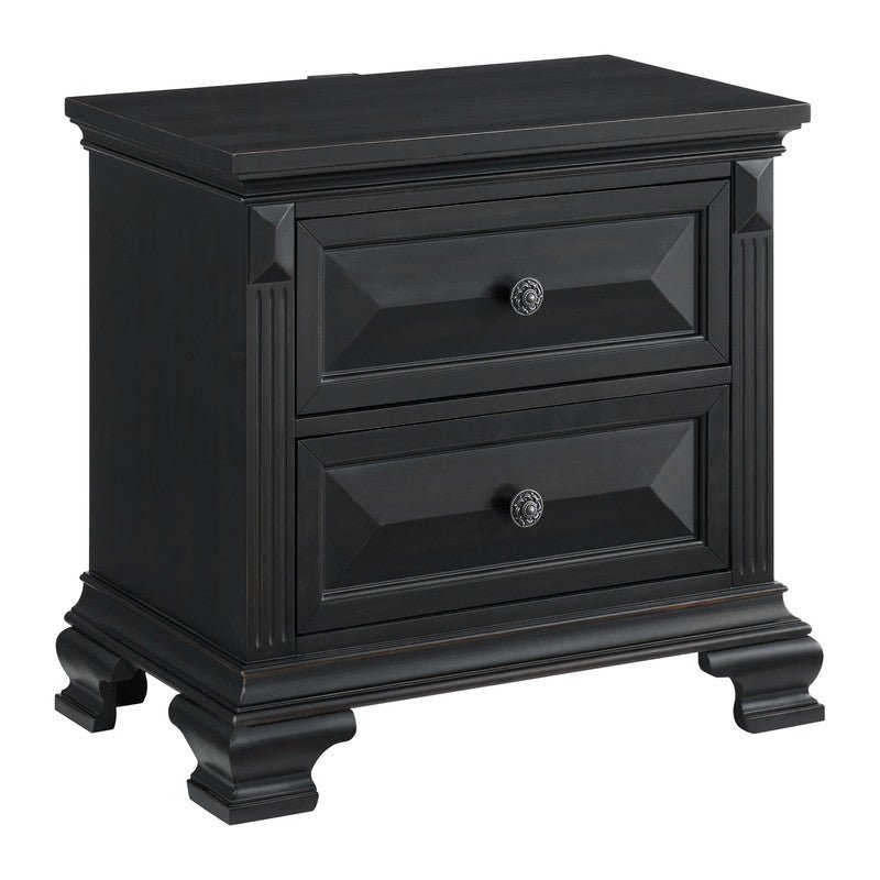 Bridgestone 2 - Drawer Nightstand with USB in Black - Al Rugaib Furniture