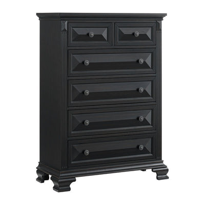 Bridgestone 6 - Drawer Chest in Black - Al Rugaib Furniture