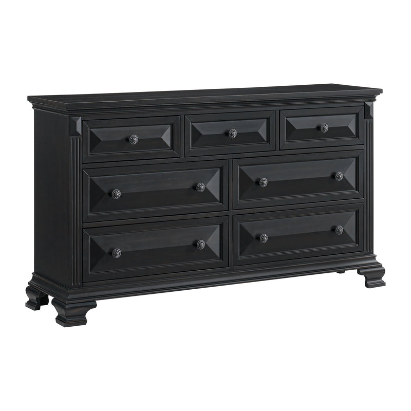 Bridgestone 7 - Drawer Dresser in Black - Al Rugaib Furniture